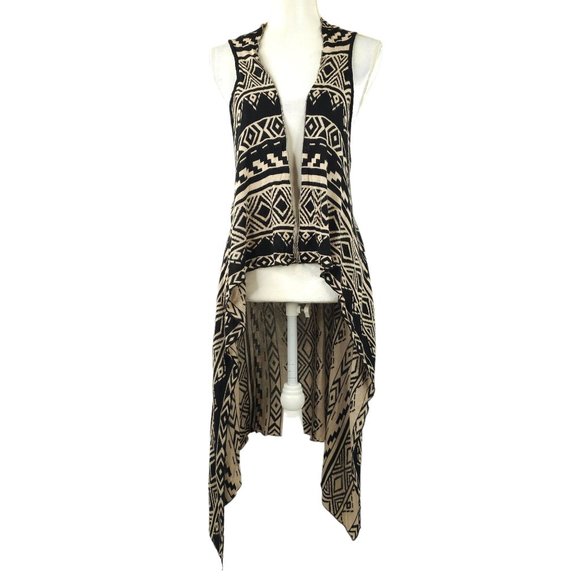Blu Pepper Duster Cardigan Women M Southwestern Open Front Sleeveless Aztec Boho - Picture 1 of 16